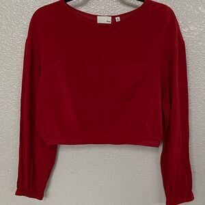 Aritzia Wilfred Free Bubble Hem Crop Top, Size M
